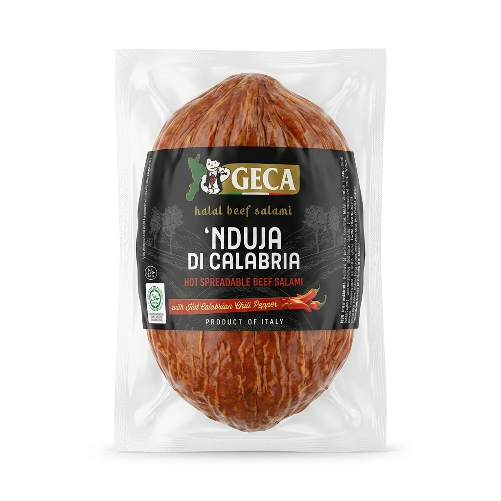 NDUJA DI CALABRIA (SPICY SPREADABLE BEEF SALAMI-HALAL) (220-240g)