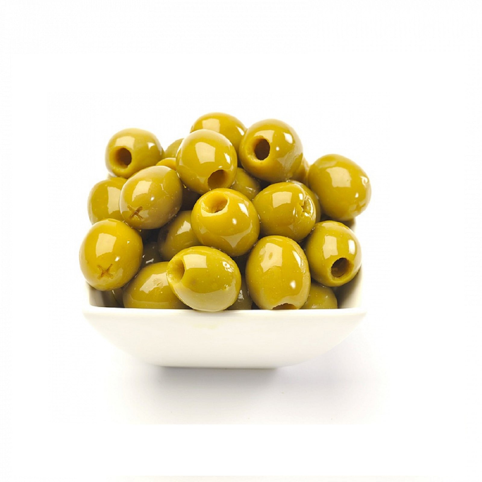 PITTED GREEN OLIVES  (100g)