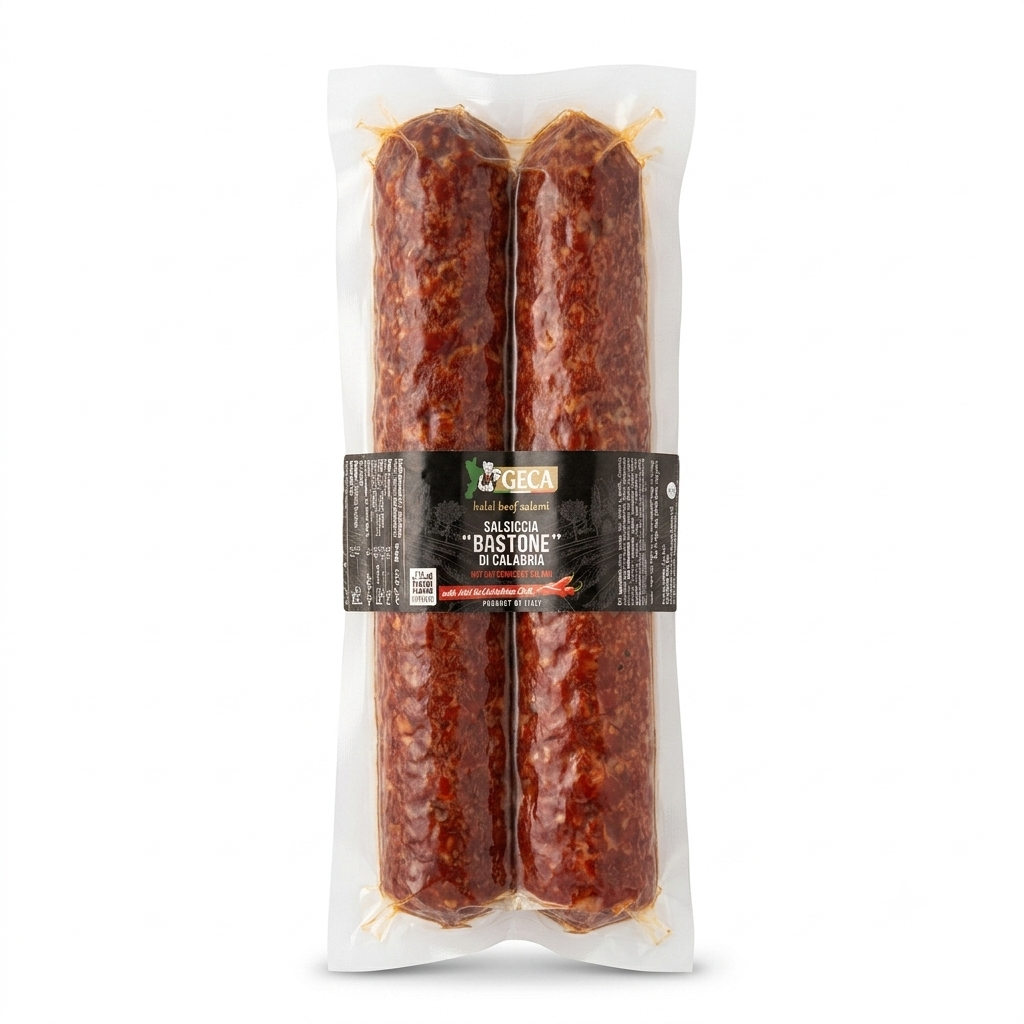 SALSICCIA BASTONE DI CALABRIA (SPICY DRY CURED BEEF SALAMI-HALAL) (100g)