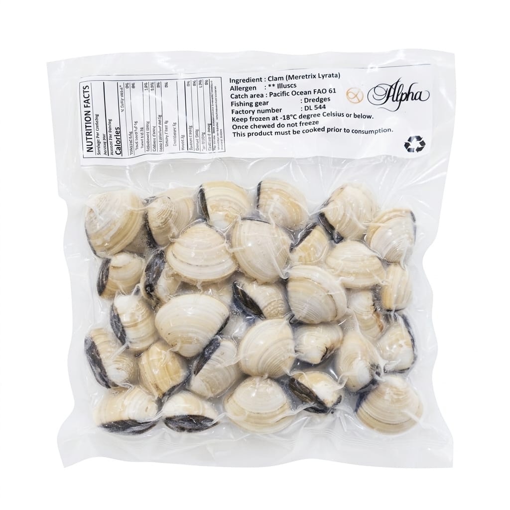 COOKED & FROZEN WHOLE WHITE CLAMS (500g)