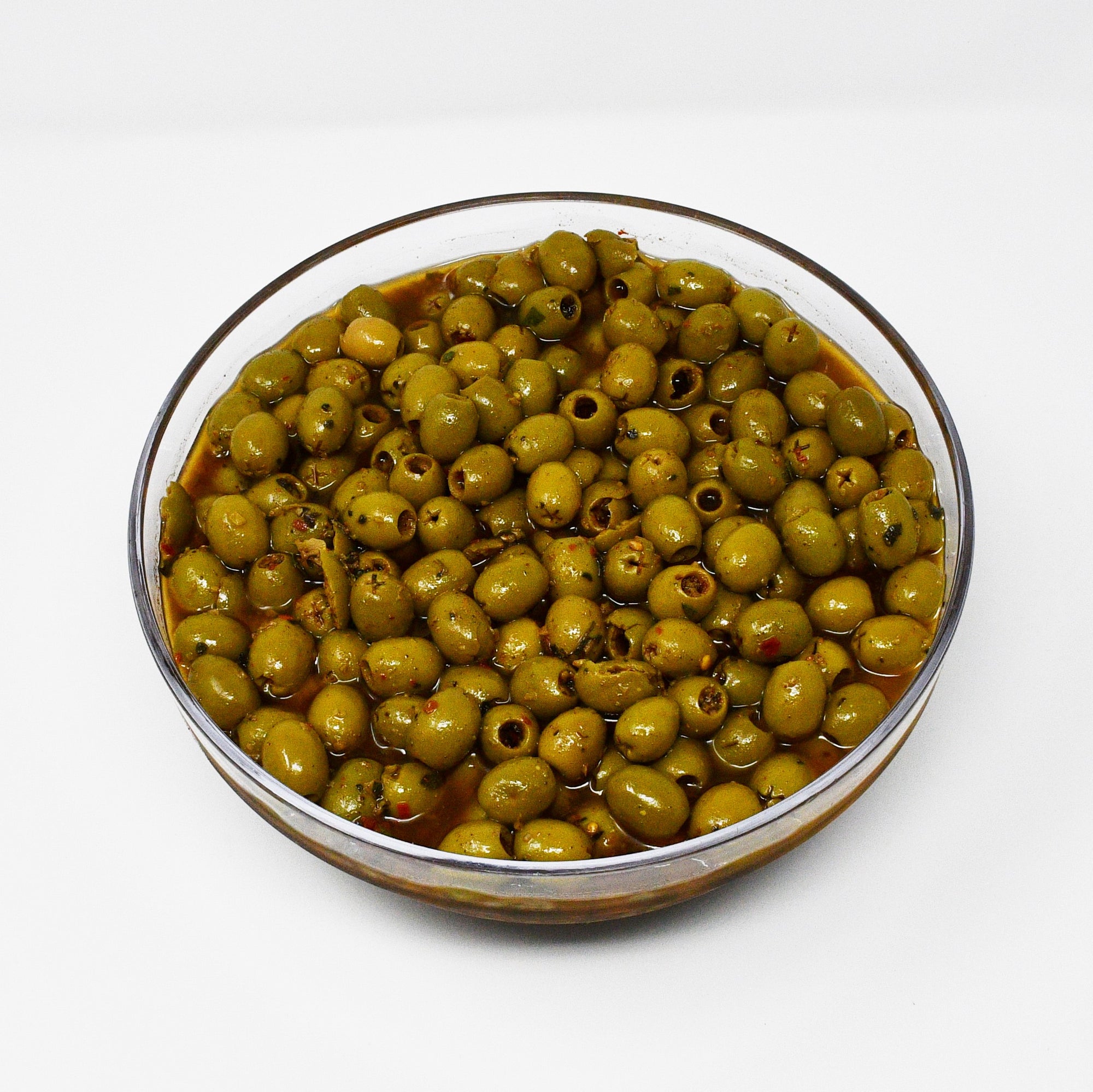 GREEN SPICY OLIVES (100g)